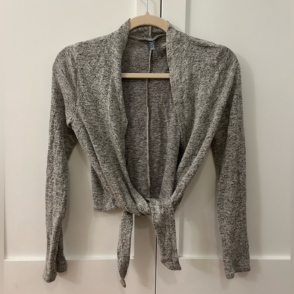 Joe Fresh Girls tie waist grey lightweight sweater - size large 10-12 - EUC